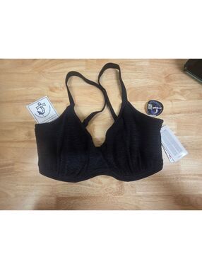 FREYA IBIZA WAVES UNDERWIRE PLUNGE BIKINI TOP BLACK SIZE 34I
